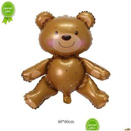 Party Decoration New 4D Bear Foil Balloon Baby Birthday Po Props Cartoon Aluminium Film Balloons Happy Party Shower Drop Delivery Home Dh7L9