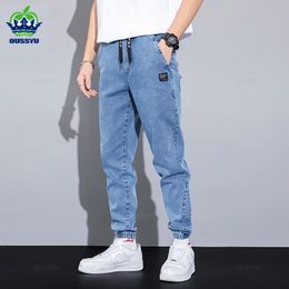 Autumn Winter Blue Cargo Jeans Men Streetwear Denim Jogger Pants Baggy Harem Jean Trousers Male Oversize Large size4 5 6 7XL 8XL 240125