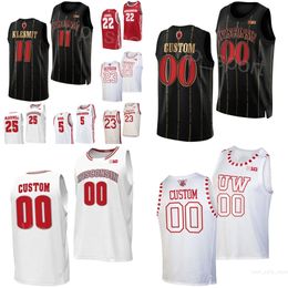 Wisconsin Badgers Basketball College 5 Tyler Wahl Jerseys University 25 John Blackwell 11 Max Klesmit 2 AJ Storr 23 Chucky Hepburn 22 Steven Crowl Mans Youth Woman