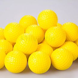 30pcs / pack Yellow PU Foam Golf Balls Sponge Elastic Indoor Outdoor Practice Training 240124