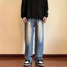 Men's Jeans 2024 Straight Leg Pants Korean Street Fashion Loose And Collapsible Japanese Style