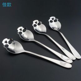 Whole- jiaxin 1 pcs flatware stainless funny skull shape Long handle coffee spoon teaspoon dessert spoon ice cream candy spoon2925