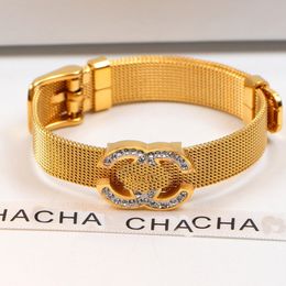 Designer women's bracelet Rose Gold bracelet Luxury titanium steel full diamond band steel print classic couple bracelet