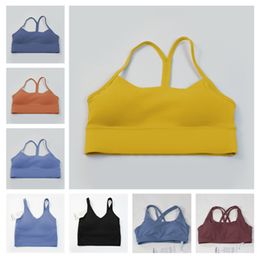 LL Women's Yoga Exercise Push Up Fitness Back Beauty Chest Pad Y-shaped U-shaped Cross Solid Color Bra