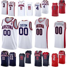 College Arizona Wildcats Basketball 16 Keshad Johnson Jerseys Woman Youth Man 4 Kylan Boswell 3 Pelle Larsson 11 Oumar Ballo 2 Caleb Love 14 Motiejus Krivas Navy Red