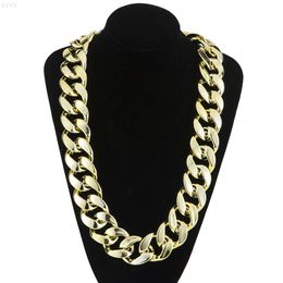 Exaggerated Gold Necklace Festival Performance Props Hip-hop Punk Chain Plastic Ccb Large Necklace Male Jewellery