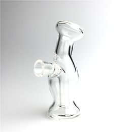 Mini 3.2 Inch Travel Martian Glass Blunt Bong Bubbler Bongs with Small Thick Pyrex Glass Water Smoking Pipes Oil Rigs Bowls