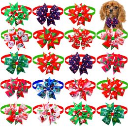 Accessories 50PCS Dog Christmas Accessories Dog Bow Tie Pet Dog Cat Xmas Bowties Neckties Small Dog Holiday Party Grooming Accessores