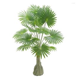 Decorative Flowers 90cm 18Heads Artificial Palm Tree Large Tropical Plant Plastic Fake Leafs Banana For Home Living Room El Decoration