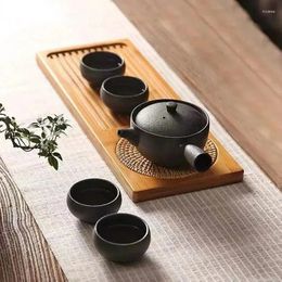 Tea Trays El Plate Accessories Saucer Solid Bamboo Wood Tray Rattan Mat Rectangle Serving Table Storage Dish