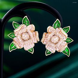 Dangle Earrings Soramoore Spring Bloom Flower For Women Fine Bridal Wedding Party Luxury Gorgeous Top Shiny Jewellery High Quality