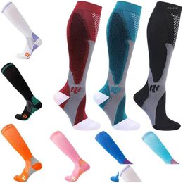 Sports Socks Honeycomb Dot Football Top Quality Professional Brand Sport Breathable Bicycle Stocking Outdoor Soccer Sock Calcetines D Dhwpy