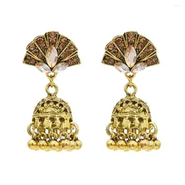 Dangle Earrings Vintage Metal Bell Beads For Women Crystal Peacock Birdcage Jhumka Antique Oxidised Afghan Dress Ethnic Jewellery