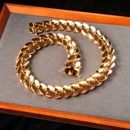 Customized 24k Gold 18mm Cuban Chain Wholesale Hip-hop Cuban Chain Miami Chain Necklace