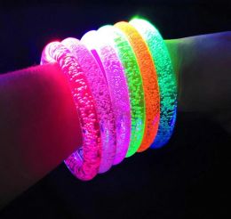 LED Glow Sticks Bracelet Anklet Light Up Party Favors Flashing Bubble Clear Bangle Birthday Carnival Wedding Atmosphere Supplies ZZ