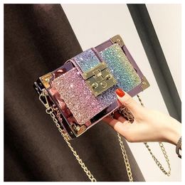 Fashion Box Shape Crossbody Bags For Women High Quality Letter Laser Small Square Shoulder Messenger Ins Wild PVC Jelly Bag257d