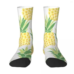 Men's Socks Contracted And Pineapple Simplicity Plants Texture Unisex Winter Warm Happy Street Style Crazy Sock
