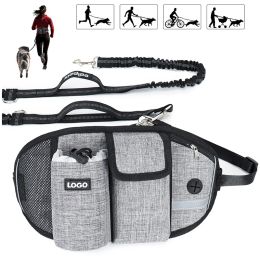 Carrier Pet Dog Training Waist Bag Dogs Treat Bag Handsfree Sports Multifunction Outdoor Walk Dog Leash Reflective Waterproof Nylon