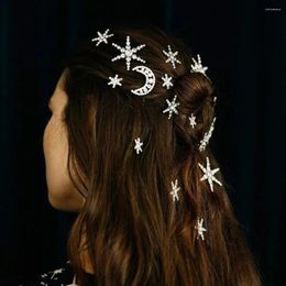 Hair Clips Star Moon Shining Charms For Braids Braided Beads Jewelry Vintage Women Girl Hairpin Accessories