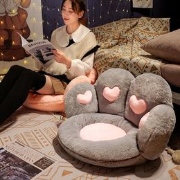 Style 50/60cm Bear Cat Paw Plush Seat Cushion Ins Lovely Home Decoration Floor Mat Stuffed Soft Chair Rest Cushion Dolls 240123