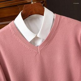 Men's Sweaters Super Cashmere Sweater Men Thick Pullover Autumn Winter Warm Classic V-neck Clothes Male Jumper Jersey Hombre Pull Homme 4XL