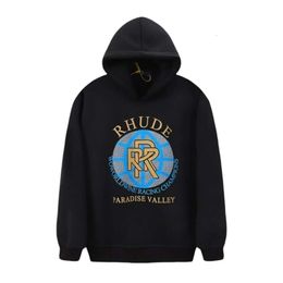 Mens Sweatshirts Designer Rhude Hoodie Original Quality New Product Paradise Valley High Street Loose Mens And Womens Hoodie