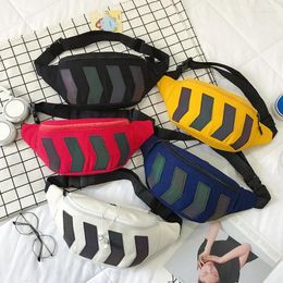 Waist Bags Canvas Bag 2024 Fanny Pack With Earphone Hole Reflective Strip Hip Bum Banana Waistbag Women Men Travel Phone Holder