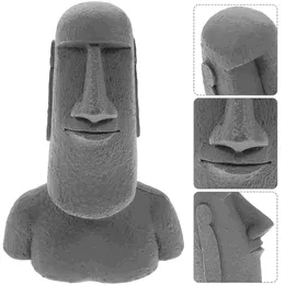 Garden Decorations Stone Statue Creative Ornaments Resin Decor Living Room Figurines Desktop Tiny Moai Statues Small Adorn Models