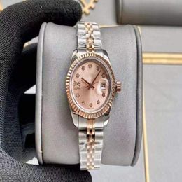 Beautiful High quality fashion rose gold Ladies dress watch 28mm mechanical automatic women's watches Stainless steel strap b2222