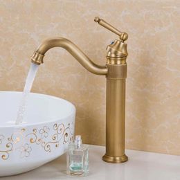 Bathroom Sink Faucets Classical Antique Faucet And Cold Water Mixer Tap Single Handle Basin Black