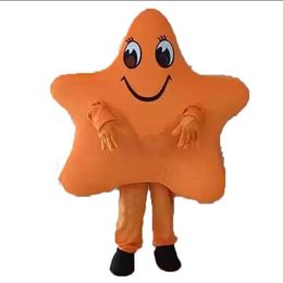 2024 Shiny Orange Star Head Mascot Costume Cartoon theme character Carnival Unisex Halloween Carnival Adults Birthday Party Fancy Outfit For Men Women
