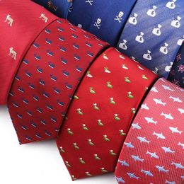 Bow Ties Lovely Polyester Necktie Blue Small Whale Pattern Tie For Men's Wedding Party Daily Wear Shirt Suit Decoration Accessories Gifts