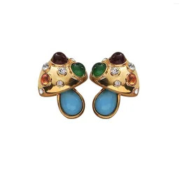 Hoop Earrings Medieval Style Colored Natural Stone Women's Exquisite Design Turquoise Designer For Women Tassel