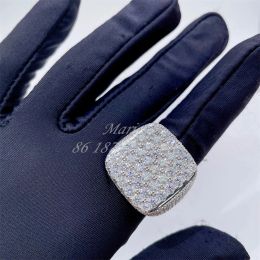 Rings Iced Out Ring for Men Real Gold Plated Prong Setting Copper CZ Stones Hip Hop Fashion Jewellery 2023 Trend