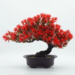Decorative Flowers Bonsai Plant Artificial Potted Tree Pot Garden Ornaments Home Decor
