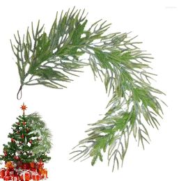 Decorative Flowers 5Ft Christmas Garland Dried Fluffy Pampas Grass Greenery Fake Reeds Plants Everlasting For Decor