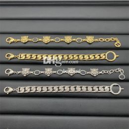 Golden Mental Chains Bracelets Designer Letter Plated Chains Copper Gold Chain Bracelets For Men Women With Gift Box Sets Birthday Anniversary Gift