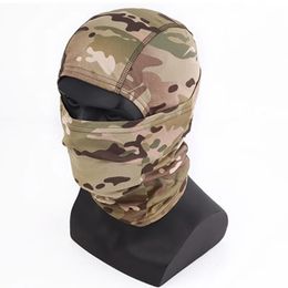 Tactical Camouflage Balaclava Full Face Mask CS Wargame Army Hunting Cycling Sports Helmet Liner Cap Military Multicam Scarf L 240124