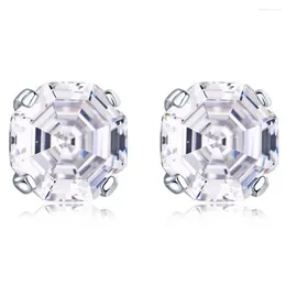 Stud Earrings Shop 925 Sterling Silver Asscher Cut High Carbon Diamonds Gemstone Party Ear Studs For Women Fine Jewellery Gifts