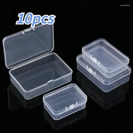 Bottles 10 Pieces Mini Plastic Rectangular Storage Box For Household Translucent Dustproof Durable And Sturdy Jewelry Container