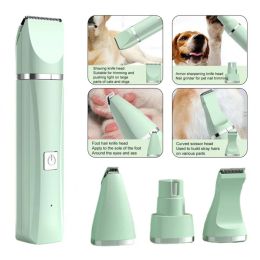 Supplies 4in1 Electric Pet Cat Hair Trimmer Grooming Clippers with 4 Blades Handheld Dog Shaver Nail Grinder Haircut Pet Grooming Kit