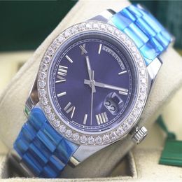 Fashion WATCHES Top Quality Yellow Gold Diamond Dial & Bezel Watch Automatic Men's Watch WristwatchMen's sports mechanic265b