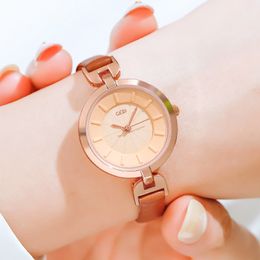 Women's senior sense light luxury simple retro dial thin leisure belt waterproof quartz watch