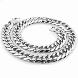 9/11/13/16/19/21mm Thick Chunky Big Double Cuban Chain Necklace Men