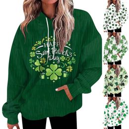 Women's Hoodies Fashiondaily Versatile Casual Crewneck Sweatshirts Graphic Daily Long Sleeve Gradient Patchwork St. Patrick'S Day Printe