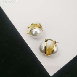 Designer Celins Jewellery Cel Style 22 New Double-sided Pearl Earrings Women's Advanced Feeling Temperament Smooth Brass Gold-plated Earrings