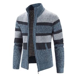 Autumn And Winter Hot Selling Plush And Thick Oversized Trendy Jacket For Men's Sweater Jacket Stand Up Collar Cardigan