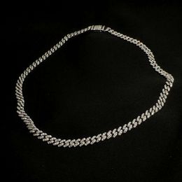 Customize Iced 18mm Iced Out Vvs Moissanite Diamond Cuban Link Chain 925 Silver Moissanite Cuban Chain