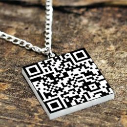 Necklaces Cool Barcode Pendant Personalized Scan Code Necklace Custom QR Code Secret Message Necklace Engagement Friendship Bff Gift