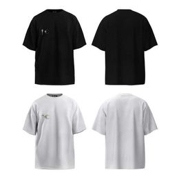 Men's T-Shirts Street fashion label niche design silver Jewellery black short sleeved unisex versatile classic solid Colour Tee trend